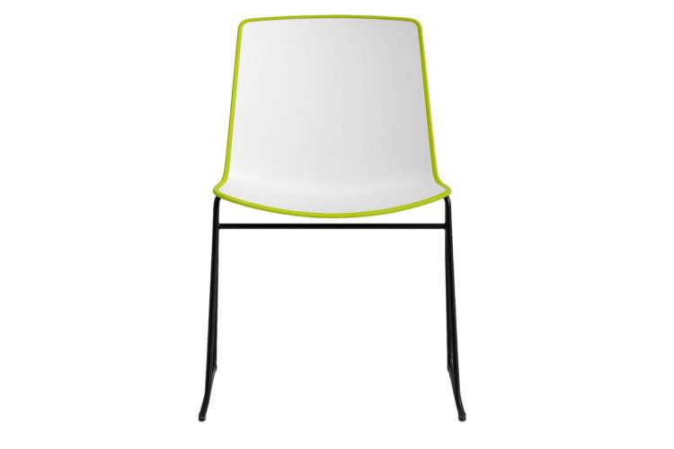 Стул пластиковый на полозьях Tweet PEDRALI черный, белый, зеленый