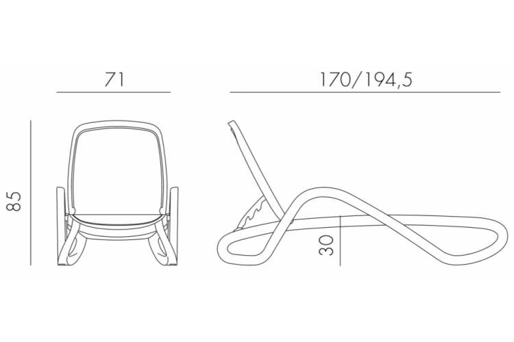 Шезлонг-лежак пластиковый Alfa Nardi антрацит-1