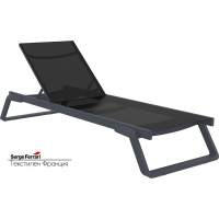 Шезлонг-лежак металлический Tropic Siesta Contract черный, темно-серый