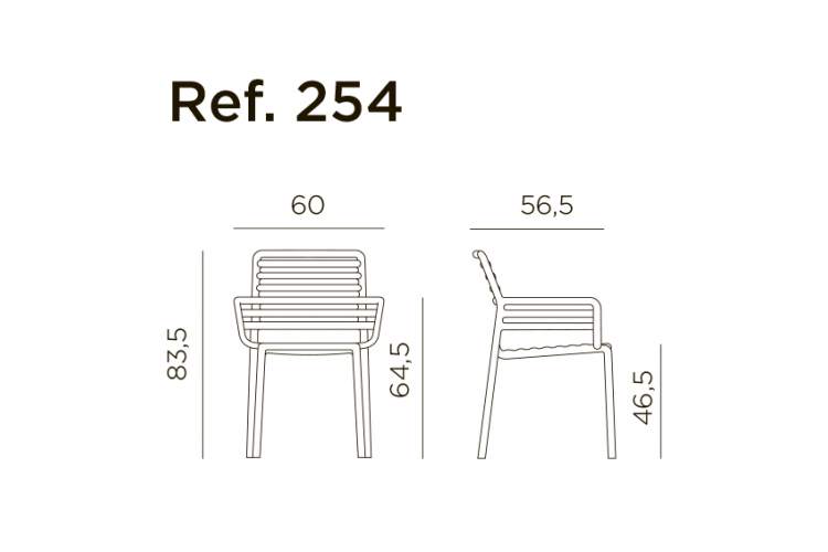 Кресло пластиковое Doga Nardi табак-1