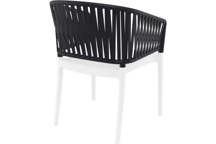 Кресло пластиковое с подушкой Portofino Siesta Contract белый, черный, темно-серый-8