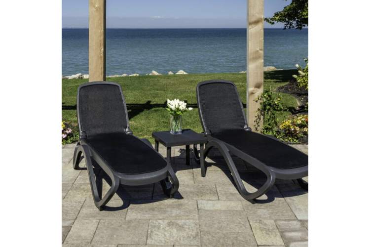 Шезлонг-лежак пластиковый Alfa Nardi антрацит-8