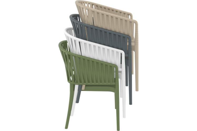 Кресло пластиковое Portofino Siesta Contract белый, бежевый-8