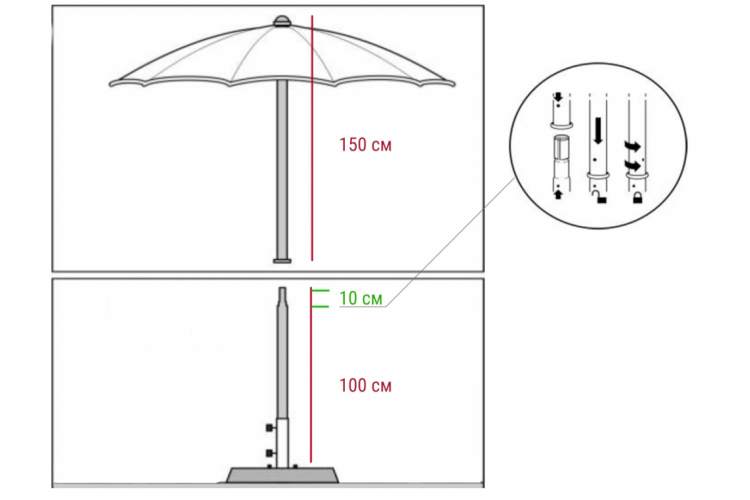Зонт пляжный профессиональный Ø2.4 м Cezanne Magnani тортора-1