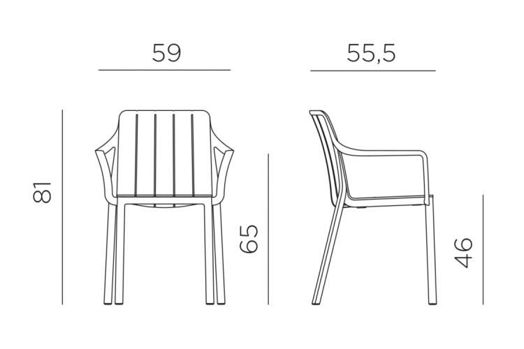 Кресло пластиковое Tiberina Nardi тортора-1