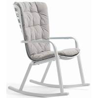 Кресло-качалка пластиковое с подушкой Folio Nardi белый, серый