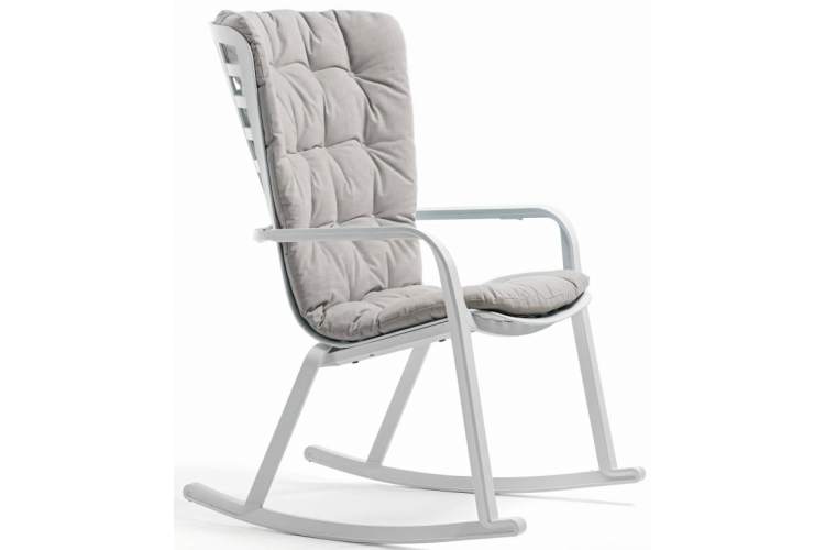 Кресло-качалка пластиковое с подушкой Folio Nardi белый, серый
