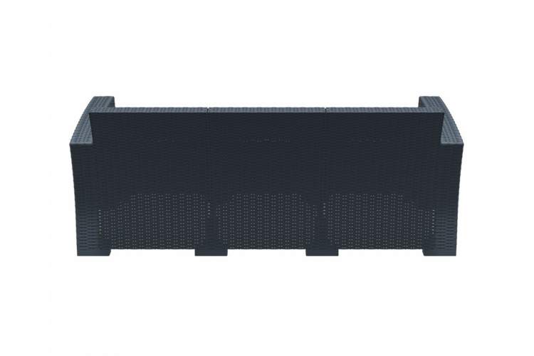 Диван пластиковый плетеный трехместный с подушками Monaco Lounge XL Siesta Contract антрацит-7