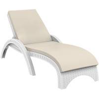 Шезлонг пластиковый с матрасом GS 1009 (Fiji) Siesta Contract белый, слоновая кость