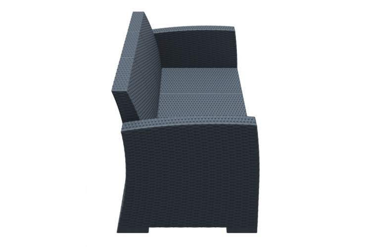Диван пластиковый плетеный трехместный с подушками Monaco Lounge XL Siesta Contract антрацит-5