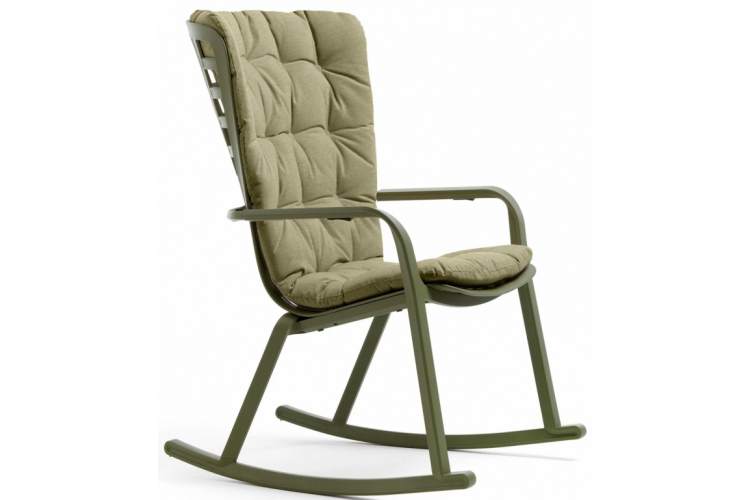 Кресло-качалка пластиковое с подушкой Folio Nardi агава, зеленый