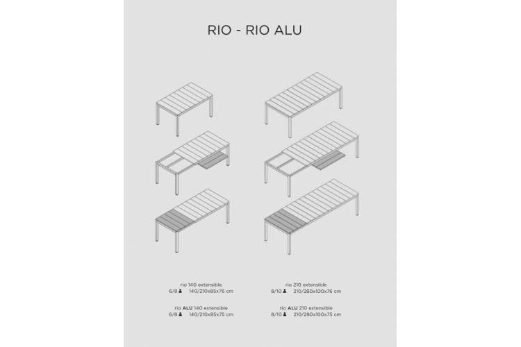 Стол пластиковый раздвижной Rio 140 Extensibile Nardi белый-3