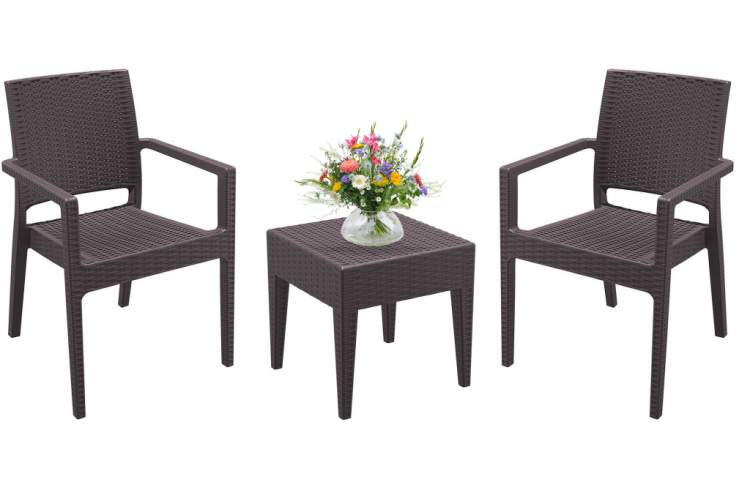 Комплект пластиковой мебели Miami Ibiza Siesta Contract коричневый