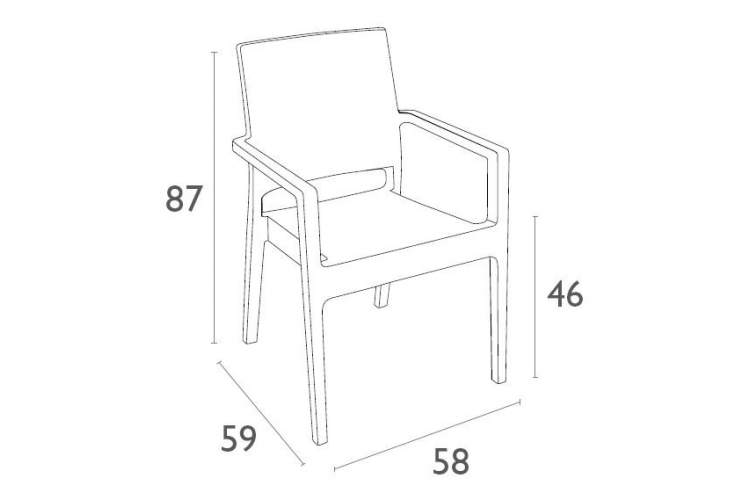 Комплект пластиковой мебели Miami Ibiza Siesta Contract коричневый-1