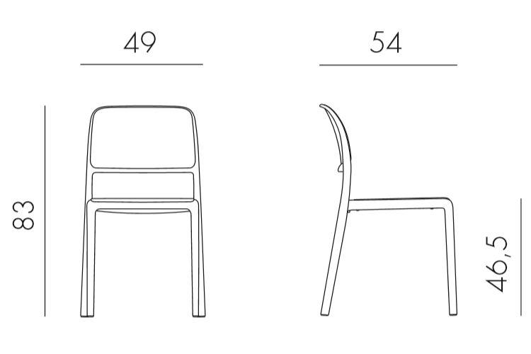 Стул пластиковый Riva Bistrot Nardi тортора-1