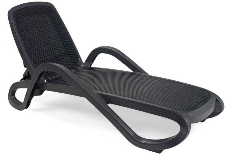 Шезлонг-лежак пластиковый Alfa Nardi антрацит