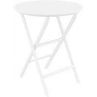 Стол пластиковый складной Helen Folding Table Ø60 Siesta Contract белый