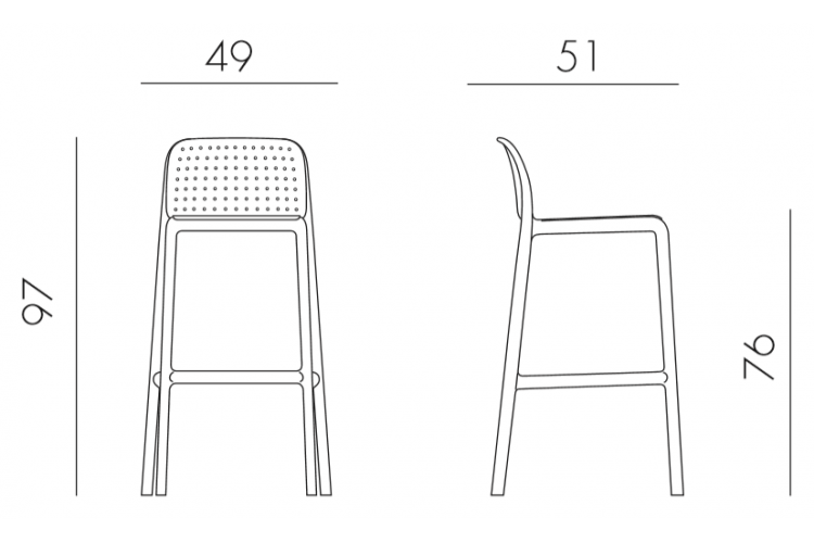 Стул пластиковый барный Lido Nardi белый-1