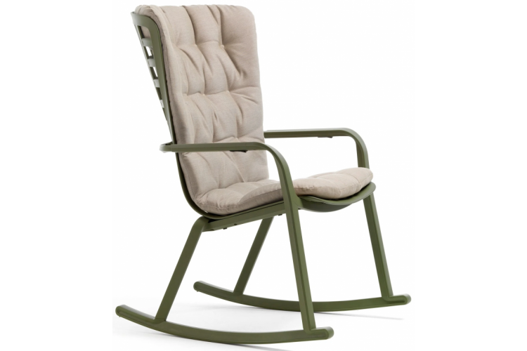 Кресло-качалка пластиковое с подушкой Folio Nardi агава, бежевый
