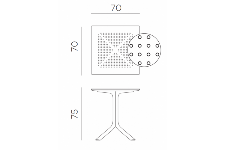 Стол пластиковый обеденный Clip 70 Nardi агава-1