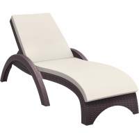 Шезлонг пластиковый с матрасом GS 1009 (Fiji) Siesta Contract коричневый, слоновая кость