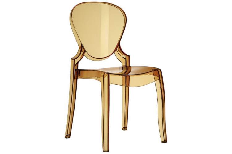 Стул прозрачный Queen PEDRALI янтарный