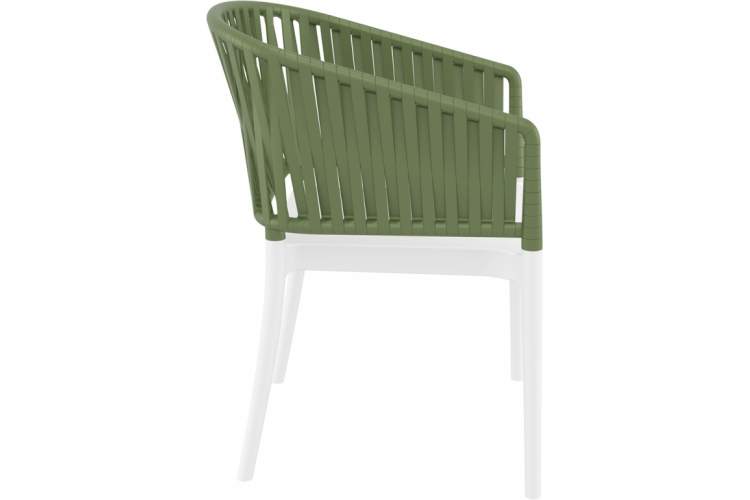 Кресло пластиковое с подушкой Portofino Siesta Contract белый, оливковый, темно-серый-6