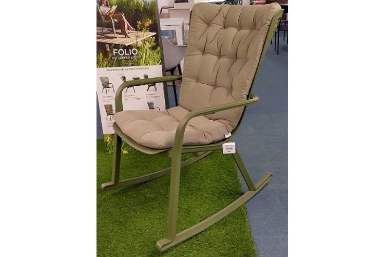 Кресло-качалка пластиковое с подушкой Folio Nardi агава, бежевый-8