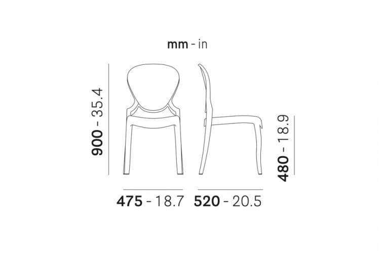 Стул прозрачный Queen PEDRALI янтарный-1