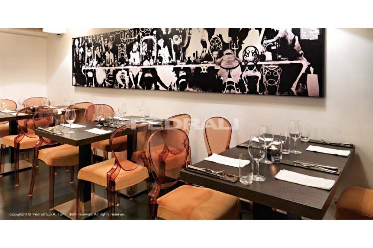 Стул прозрачный Queen PEDRALI янтарный-7