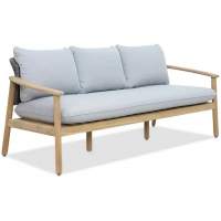 Диван деревянный трехместный с подушками Freeport Tagliamento розово-серый, угольный, серый пластиковый