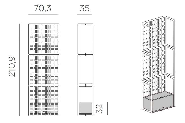 Кашпо пластиковое модульное Sipario 3 Nardi кактус-1