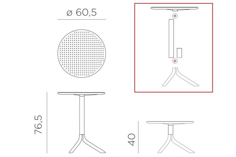 Стол пластиковый обеденный Step + Step Mini Nardi голубой-1