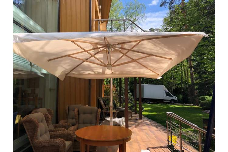 Зонт профессиональный 3х3 м Pompei Braccio Scolaro белый, слоновая кость-6