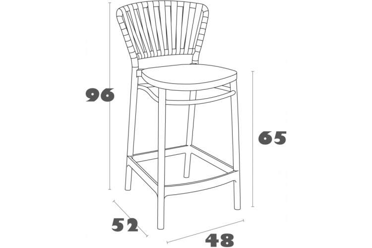 Стул пластиковый полубарный Portofino Siesta Contract бежевый-1