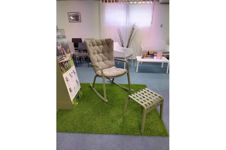 Кресло-качалка пластиковое с подушкой Folio Nardi агава, бежевый-7