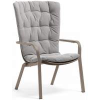 Лаунж-кресло пластиковое с подушкой Folio Nardi тортора, серый