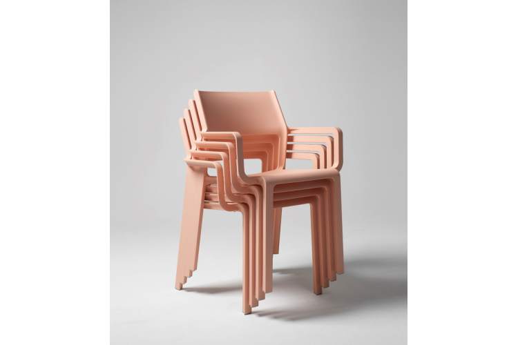 Кресло пластиковое Trill Armchair Nardi розовый-3