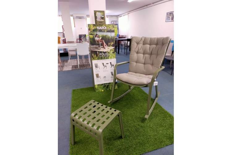 Кресло-качалка пластиковое с подушкой Folio Nardi агава, бежевый-6