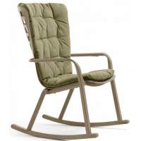 Кресло-качалка пластиковое с подушкой Folio Nardi тортора, зеленый