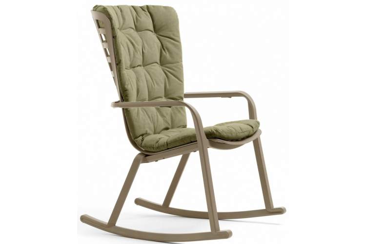 Кресло-качалка пластиковое с подушкой Folio Nardi тортора, зеленый