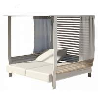 Шатер с лежаками Borromeo Higold бежевый, светло-серый