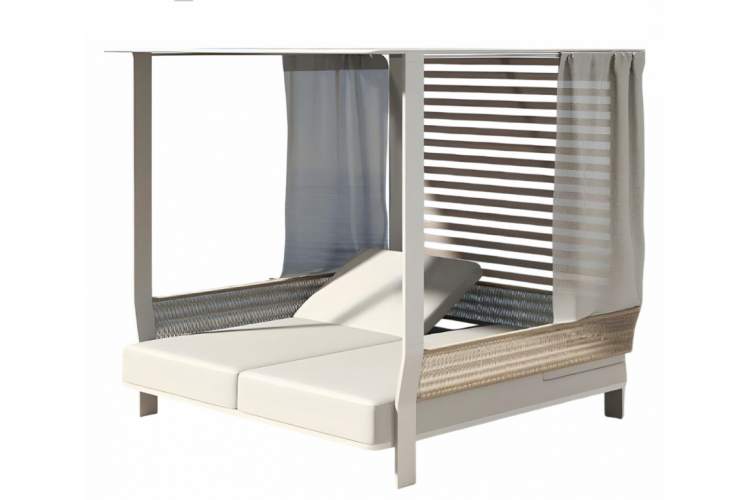 Шатер с лежаками Borromeo Higold бежевый, светло-серый