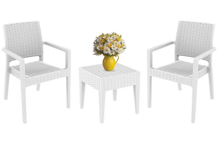Комплект пластиковой мебели Miami Ibiza Siesta Contract белый