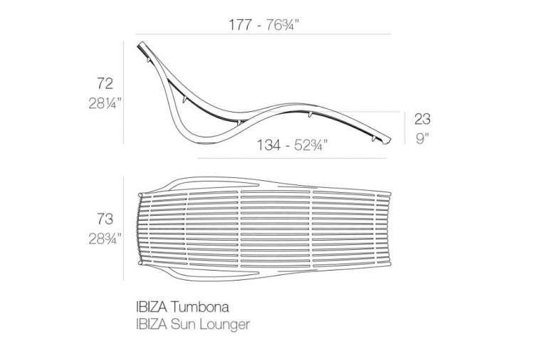 Лежак пластиковый Ibiza Basic Vondom тортора-1