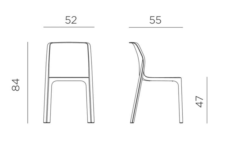 Стул пластиковый Bit Nardi коралловый-1