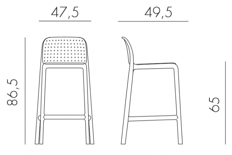 Стул пластиковый полубарный Lido Mini Nardi голубой-1