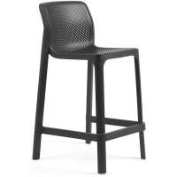 Стул пластиковый полубарный Net Stool Mini Nardi антрацит Стул пластиковый полубарный Net Stool Mini Nardi антрацит