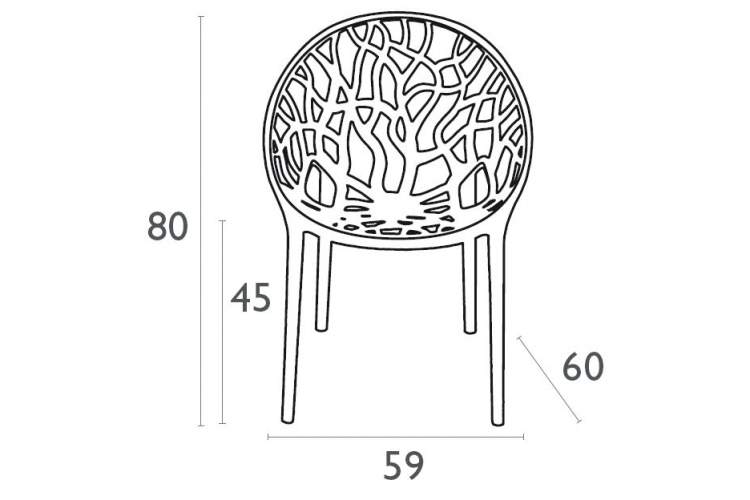 Кресло прозрачное Crystal Siesta Contract серый-1