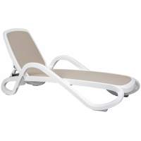 Шезлонг-лежак пластиковый Alfa Nardi белый, тортора